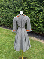 1950s handmade houndstooth fit and flare dress
