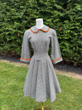 1950s handmade houndstooth fit and flare dress
