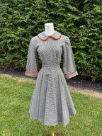 1950s handmade houndstooth fit and flare dress