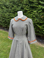 1950s handmade houndstooth fit and flare dress
