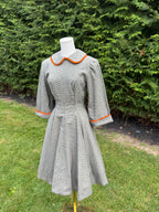 1950s handmade houndstooth fit and flare dress