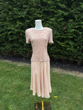 1990s Adrianna Pappell beaded pink evening dress