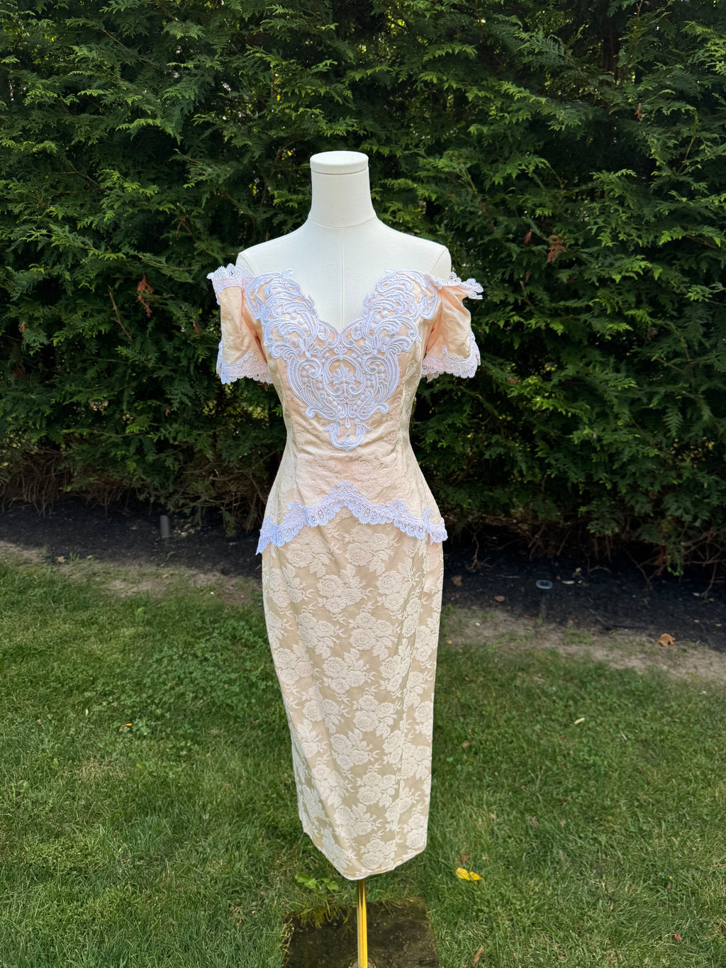 1980s Scott McClintock pink formal dress