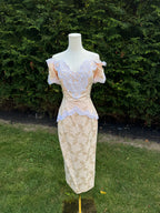 1980s Scott McClintock pink formal dress