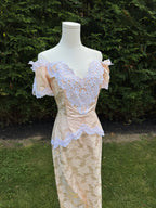 1980s Scott McClintock pink formal dress