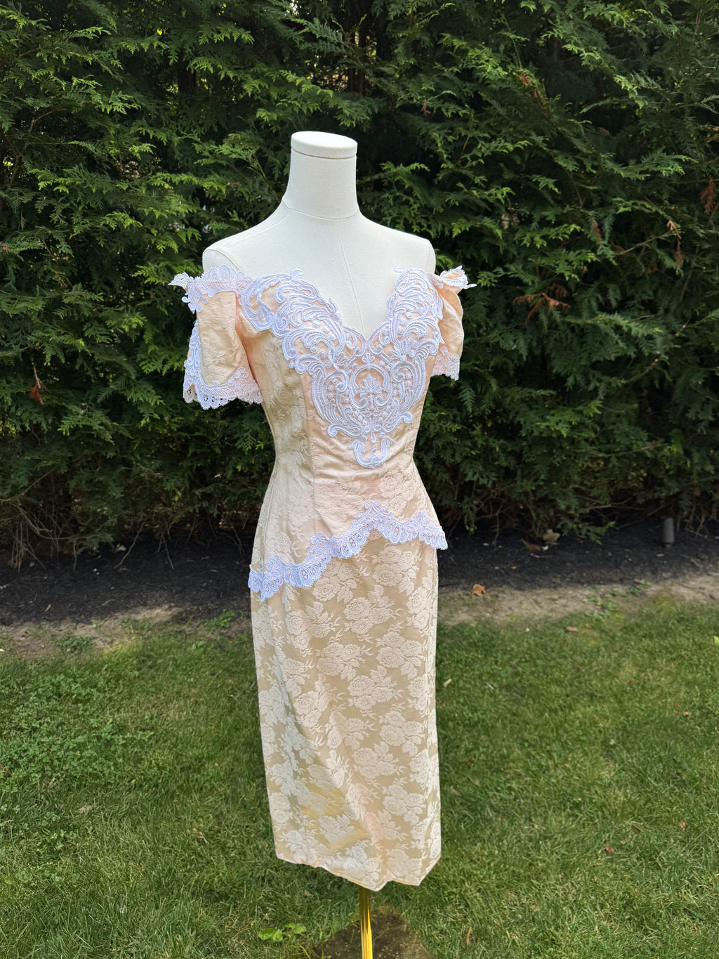 1980s Scott McClintock pink formal dress