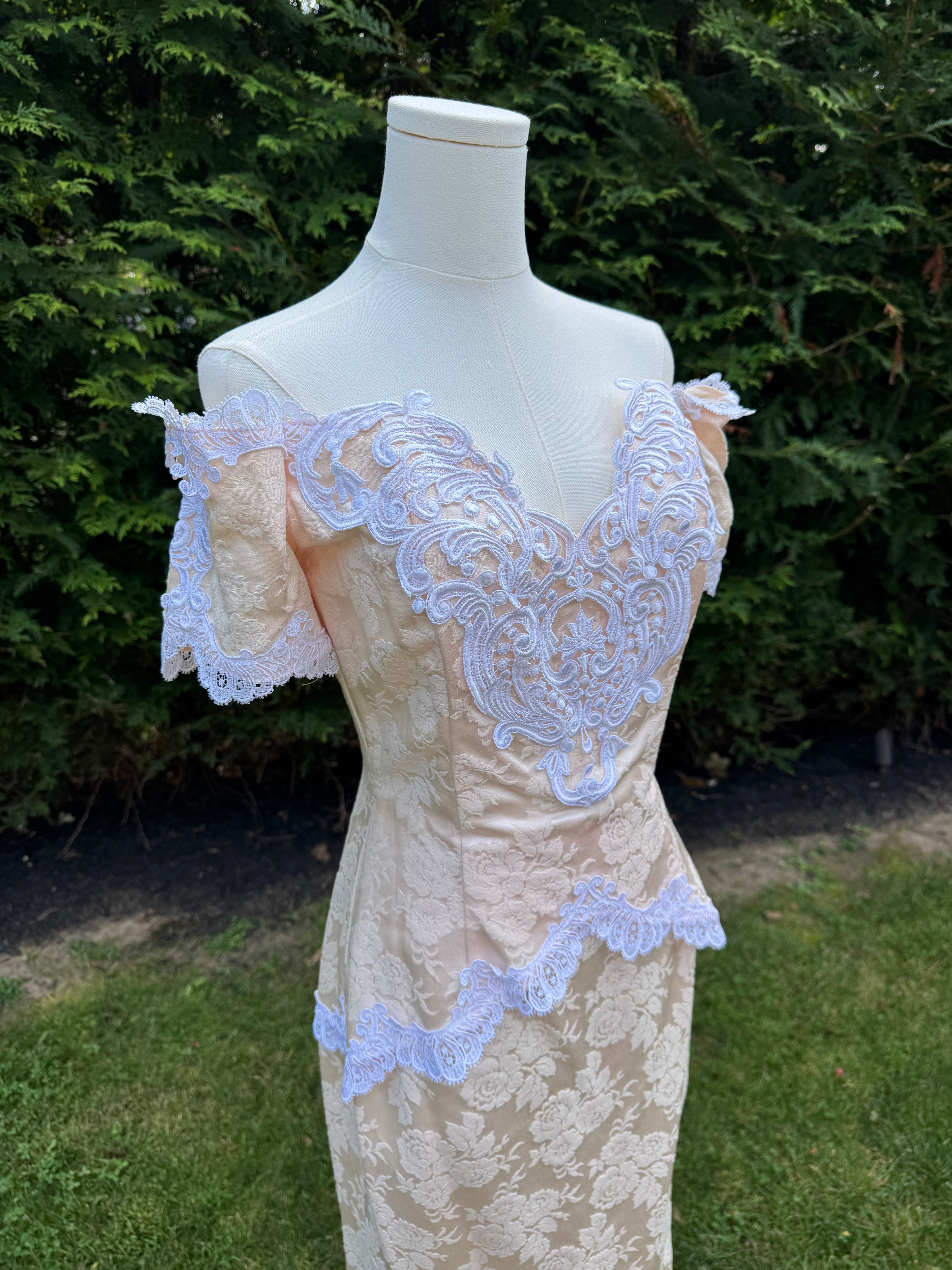 1980s Scott McClintock pink formal dress
