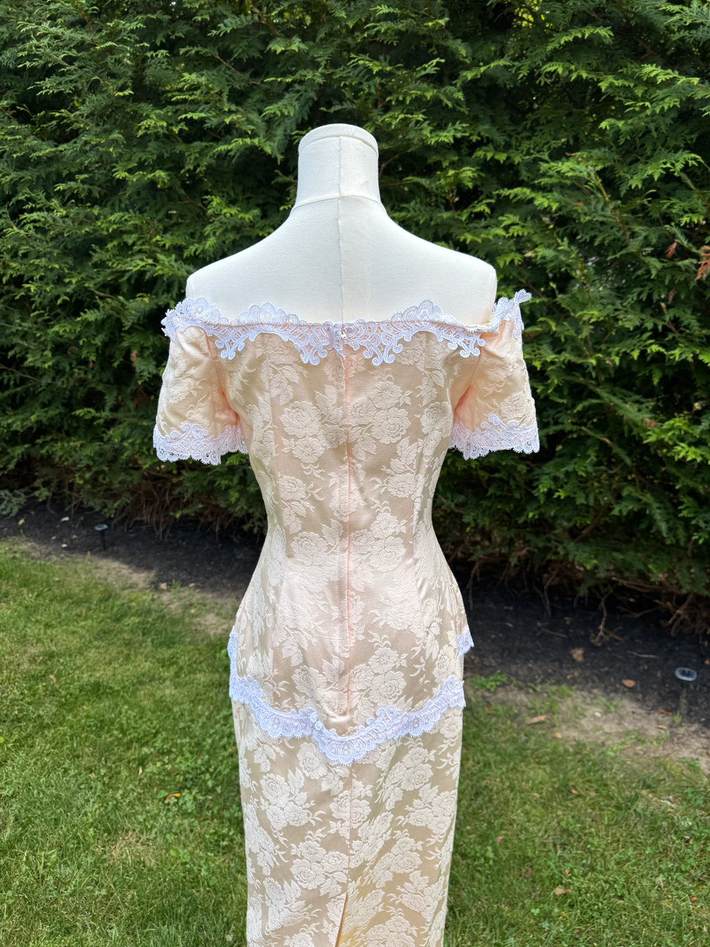 1980s Scott McClintock pink formal dress