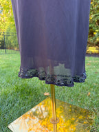 1990s 100% silk bias cut black midi with bow sequin design