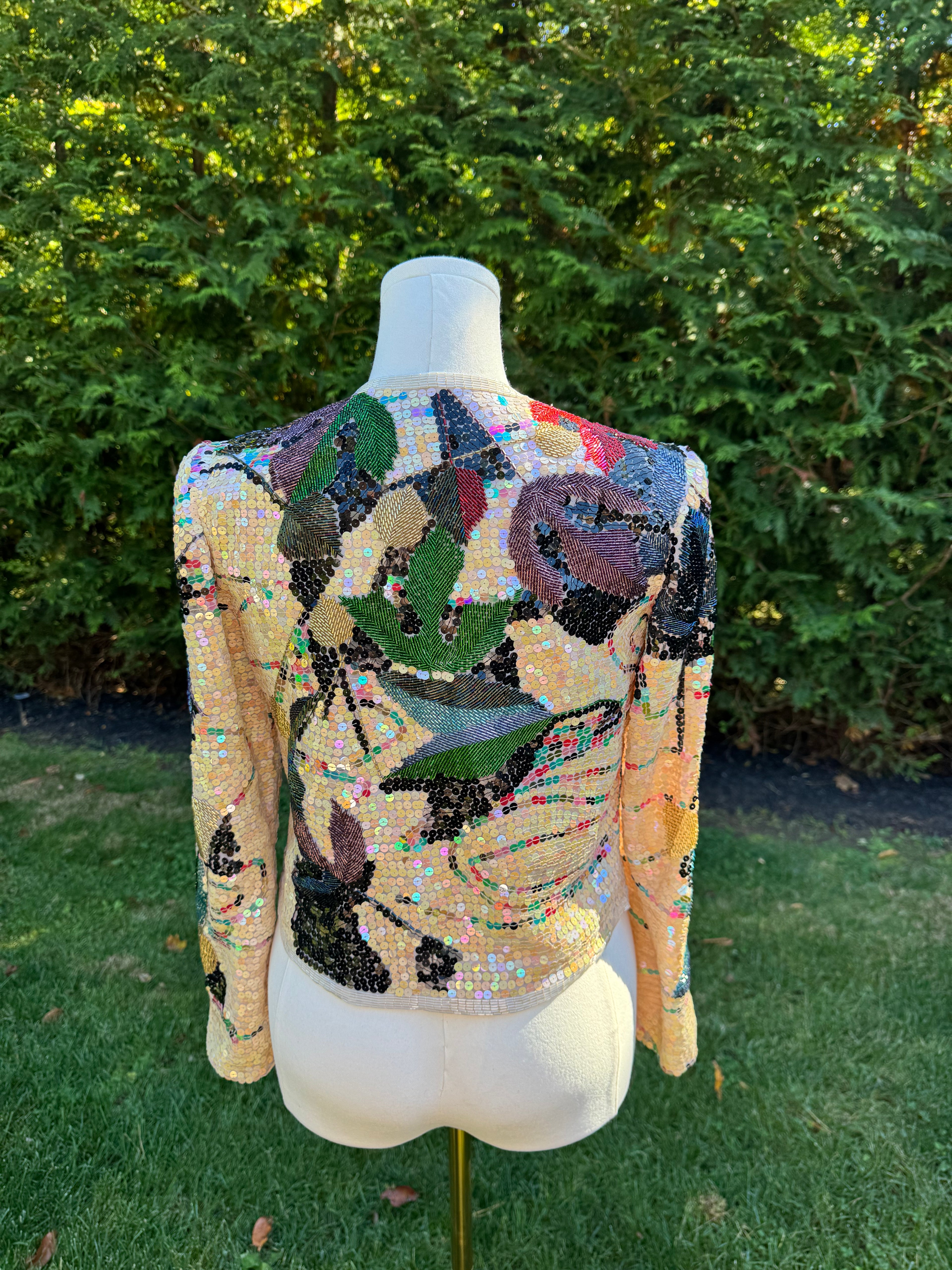 1980s 100% silk Jack Bryan for Saks Fifth Avenue beaded jacket