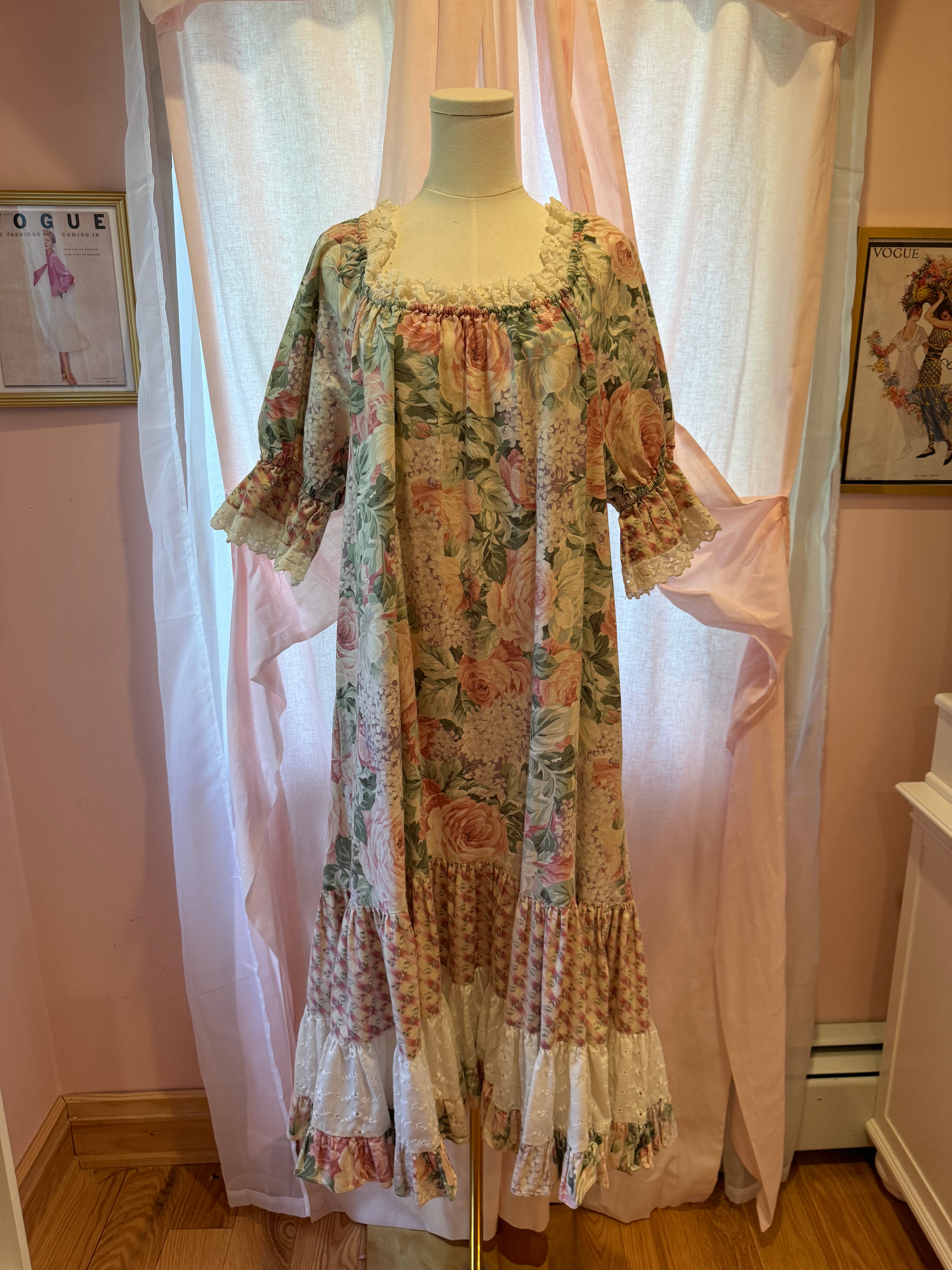 vintage princess kaiulani dress Vintage Joan Anderson Princess Kaiulani Liberty House Hawaiian Maxi Dress Muumu